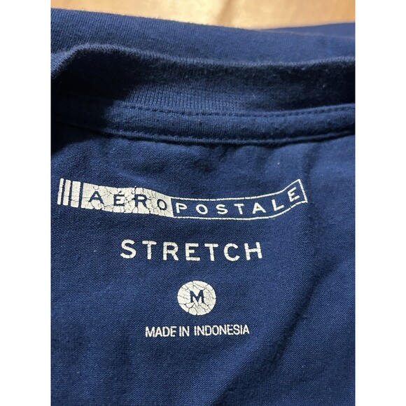 Men’s Aeropostale Short Sleeve Blue Cotton T-Shirt Tag Size Medium - Picture 3 of 4